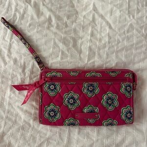 Vera Bradley Pink and Green Clutch Wristlet